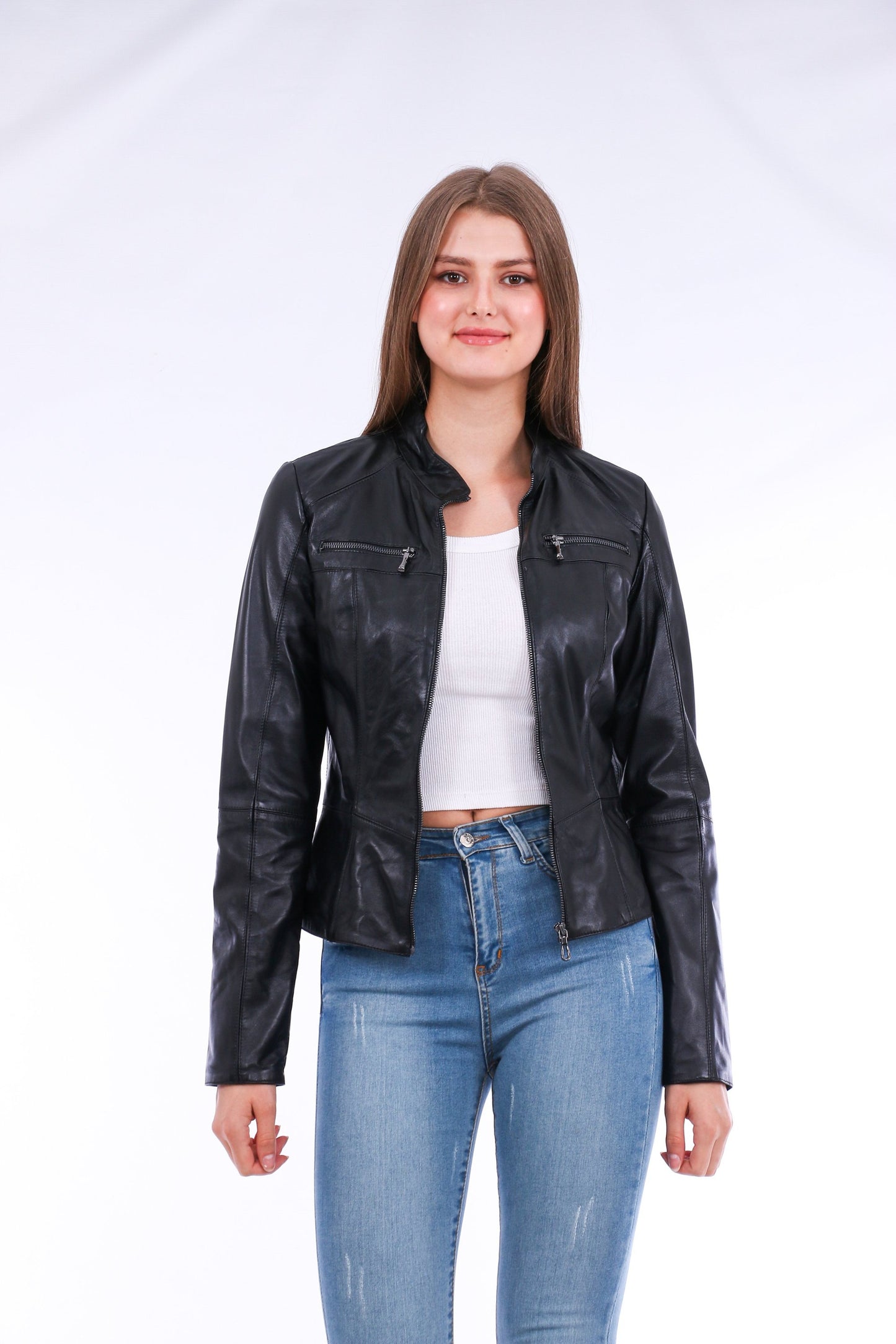 Venici Leather Biker Jacket Sangria Iapetus