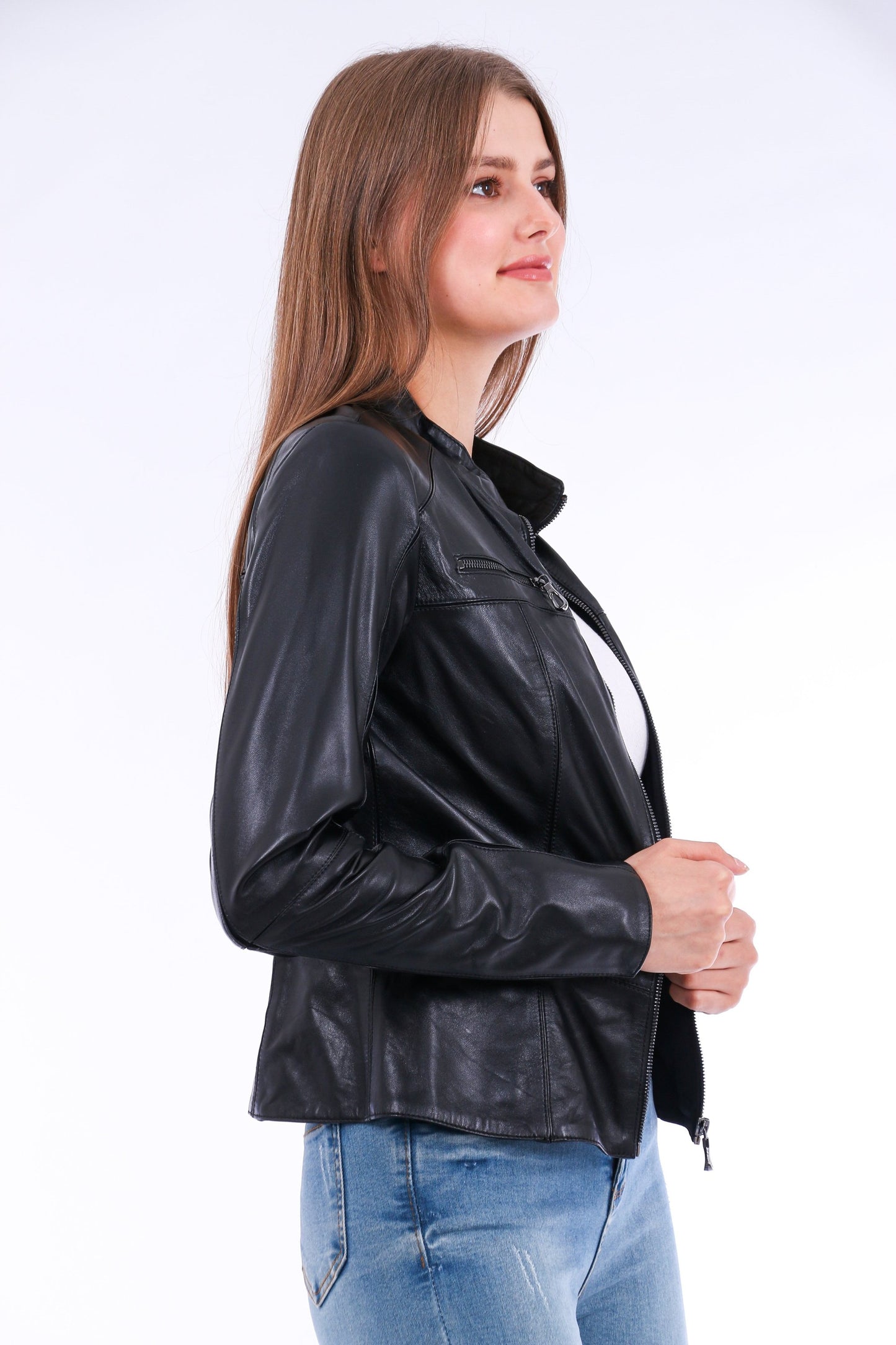 Venici Leather Biker Jacket Sangria Iapetus