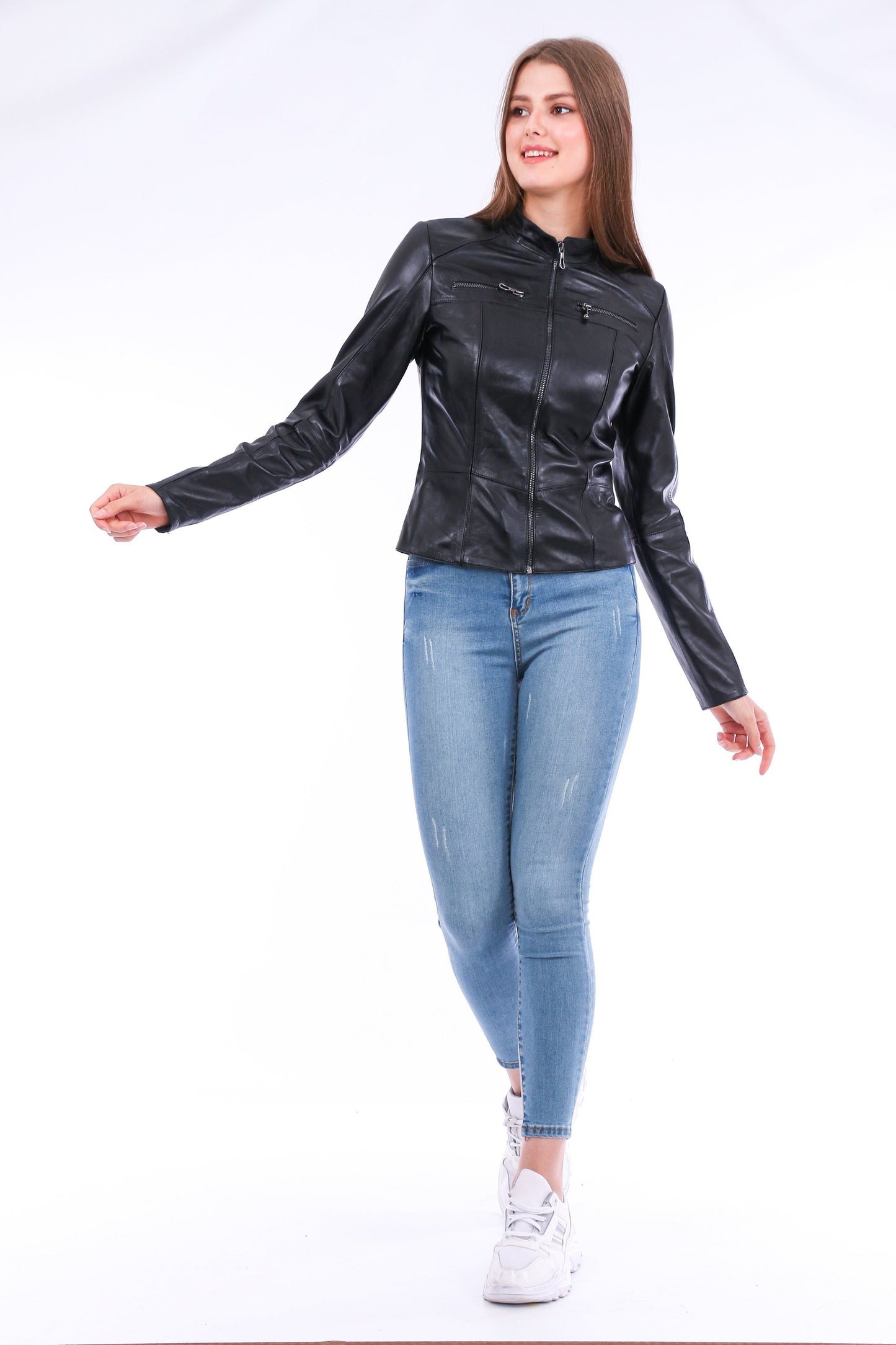 Venici Leather Biker Jacket Sangria Iapetus