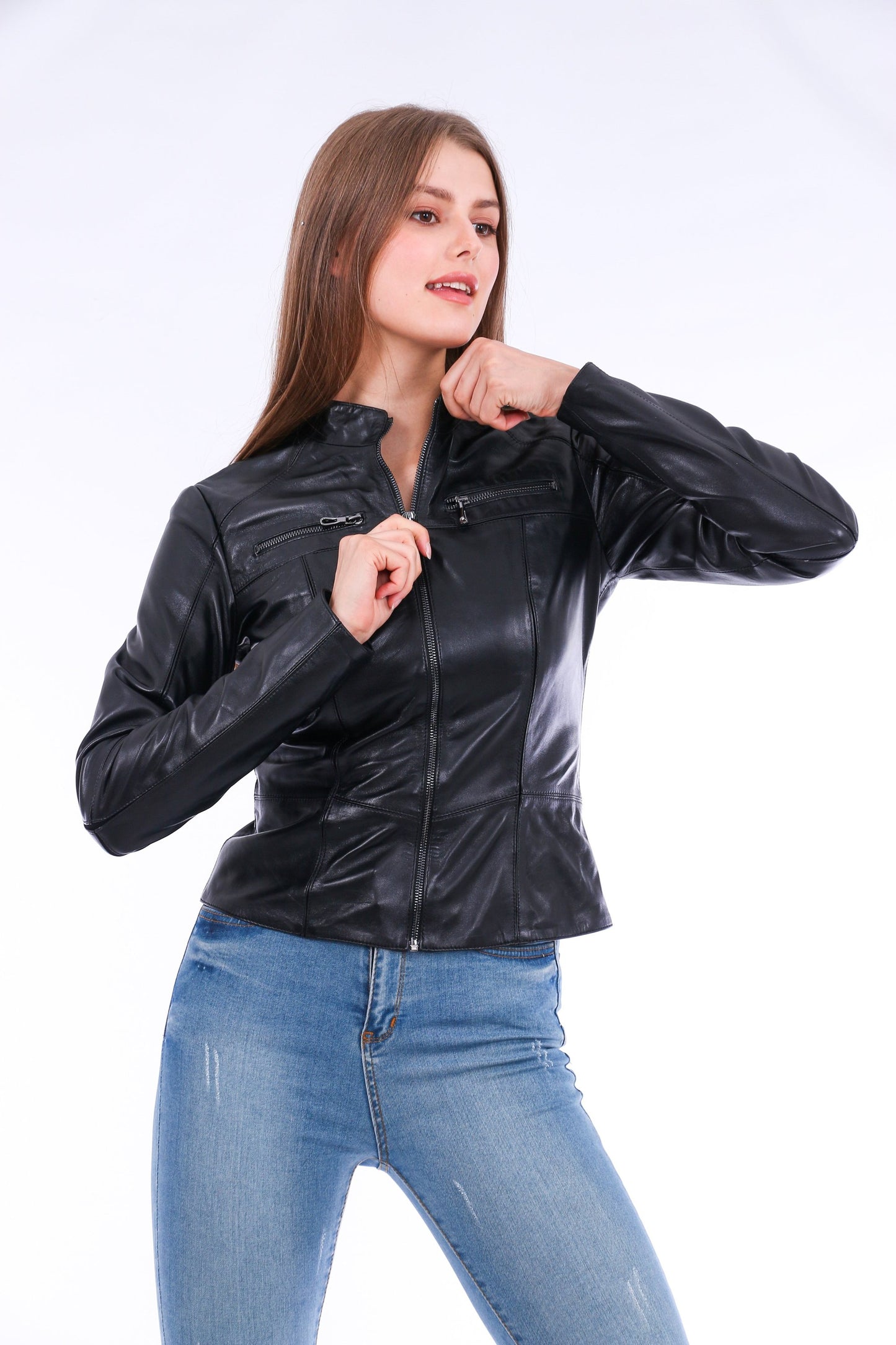 Venici Leather Biker Jacket Sangria Iapetus