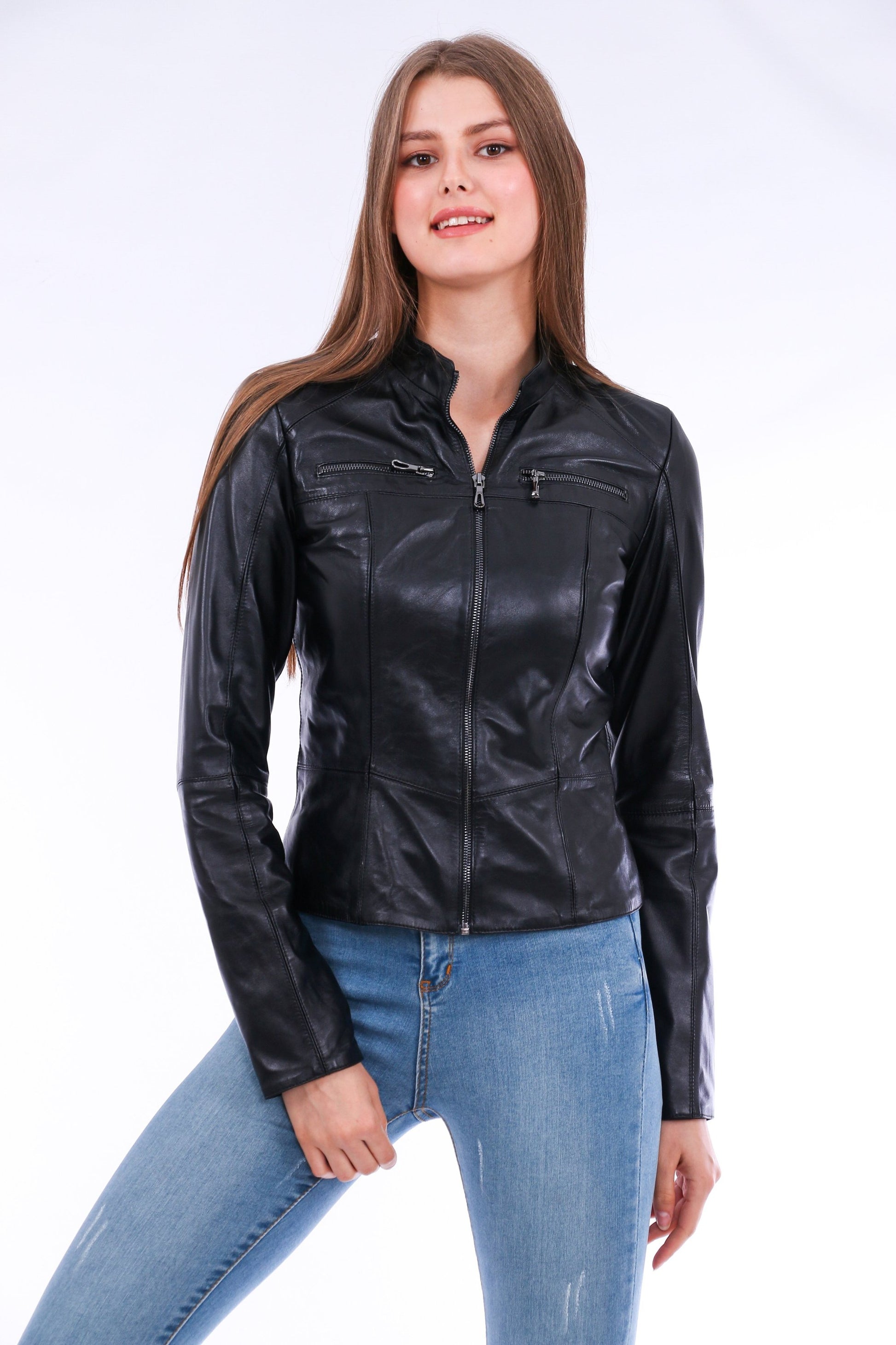 Venici Leather Biker Jacket Sangria Iapetus