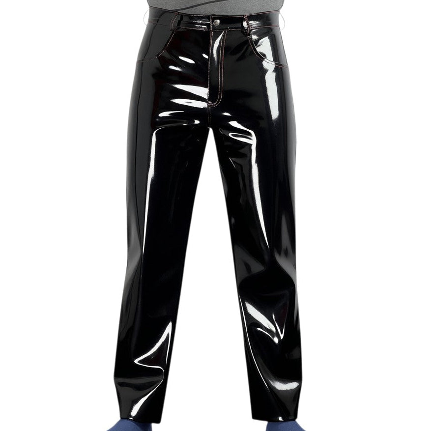 Men’s Black Patent Gothic Trousers Riders Republic UK