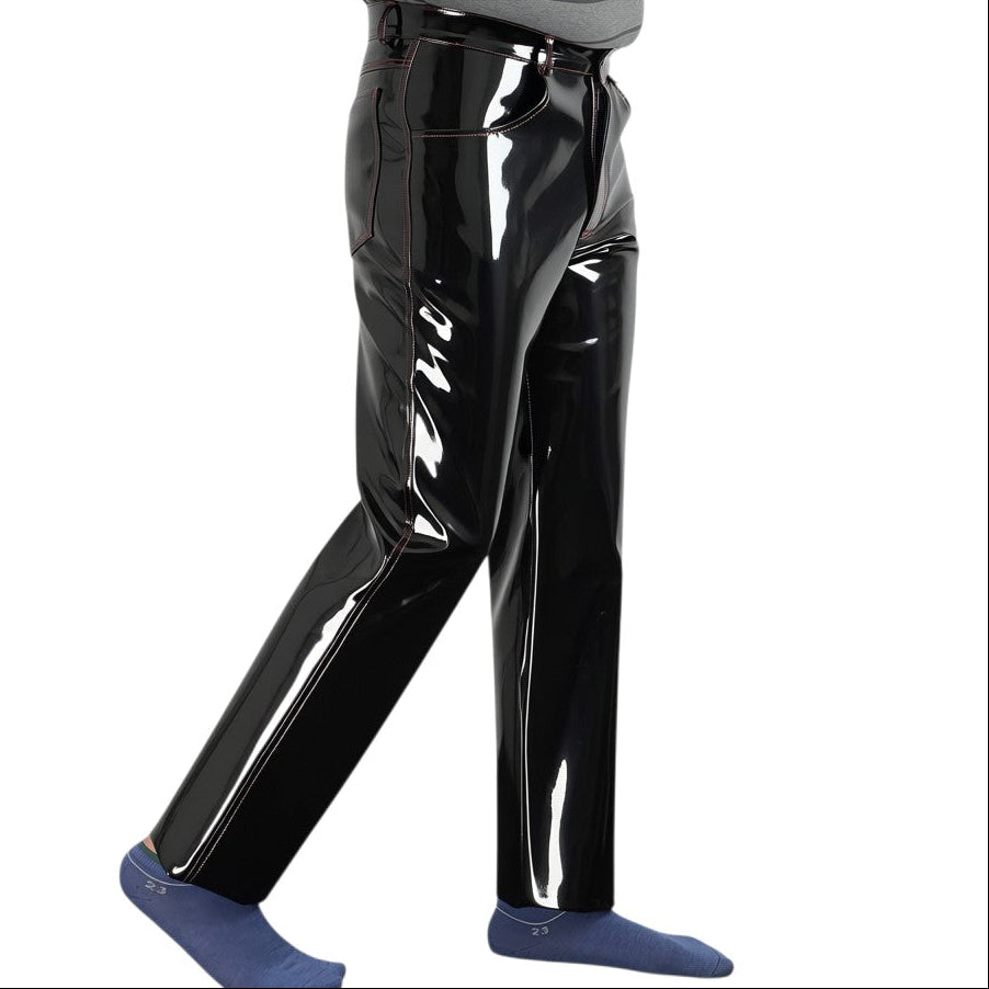 Men’s Black Patent Gothic Trousers Riders Republic UK
