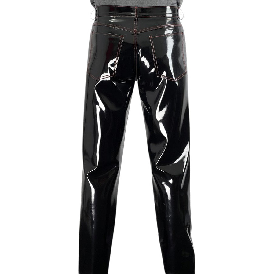 Men’s Black Patent Gothic Trousers Riders Republic UK