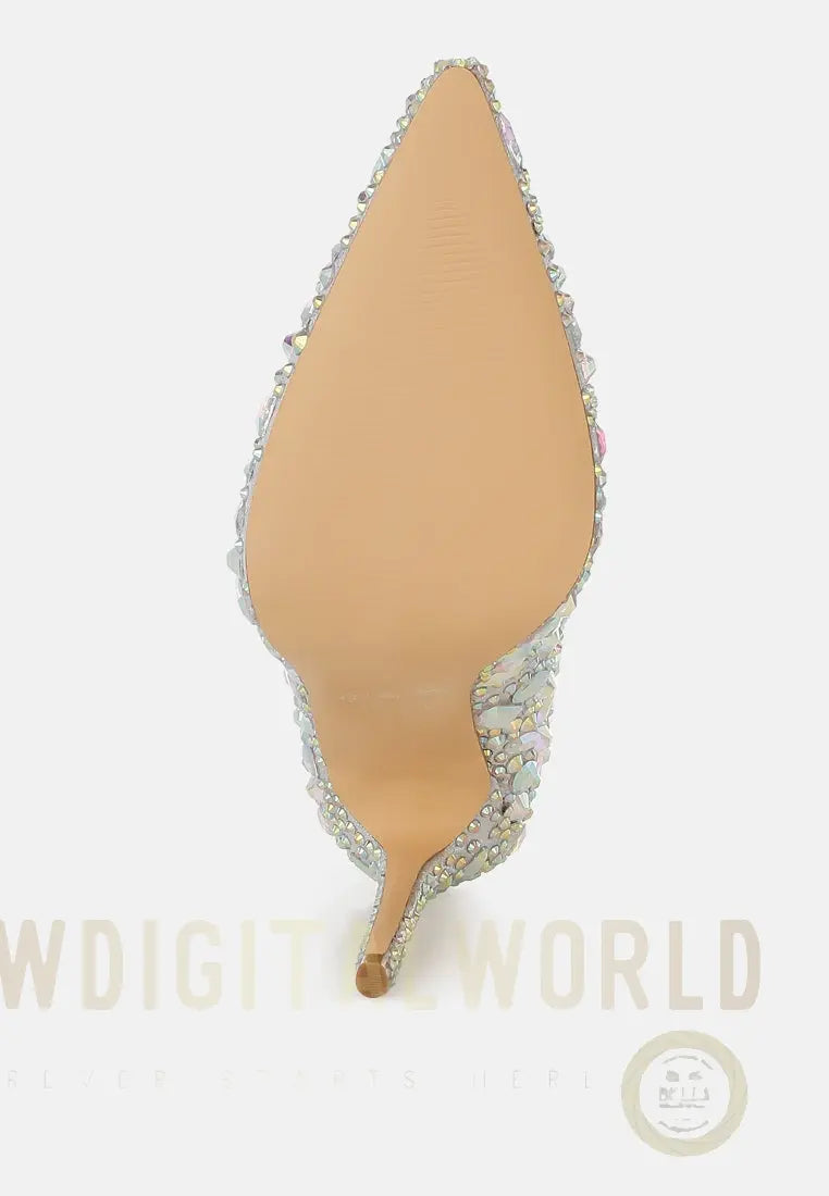 Iceout Diamante & Rhinestone Embellishments Pumps London Rag