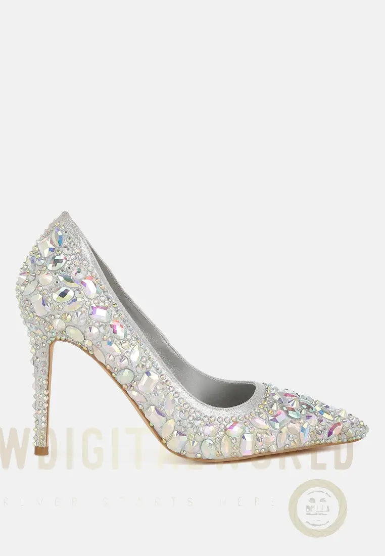 Iceout Diamante & Rhinestone Embellishments Pumps London Rag