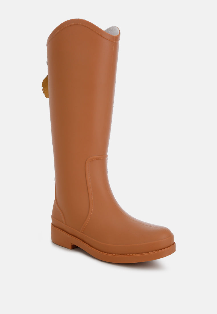 Indiana Charm Detail Calf Boots-2