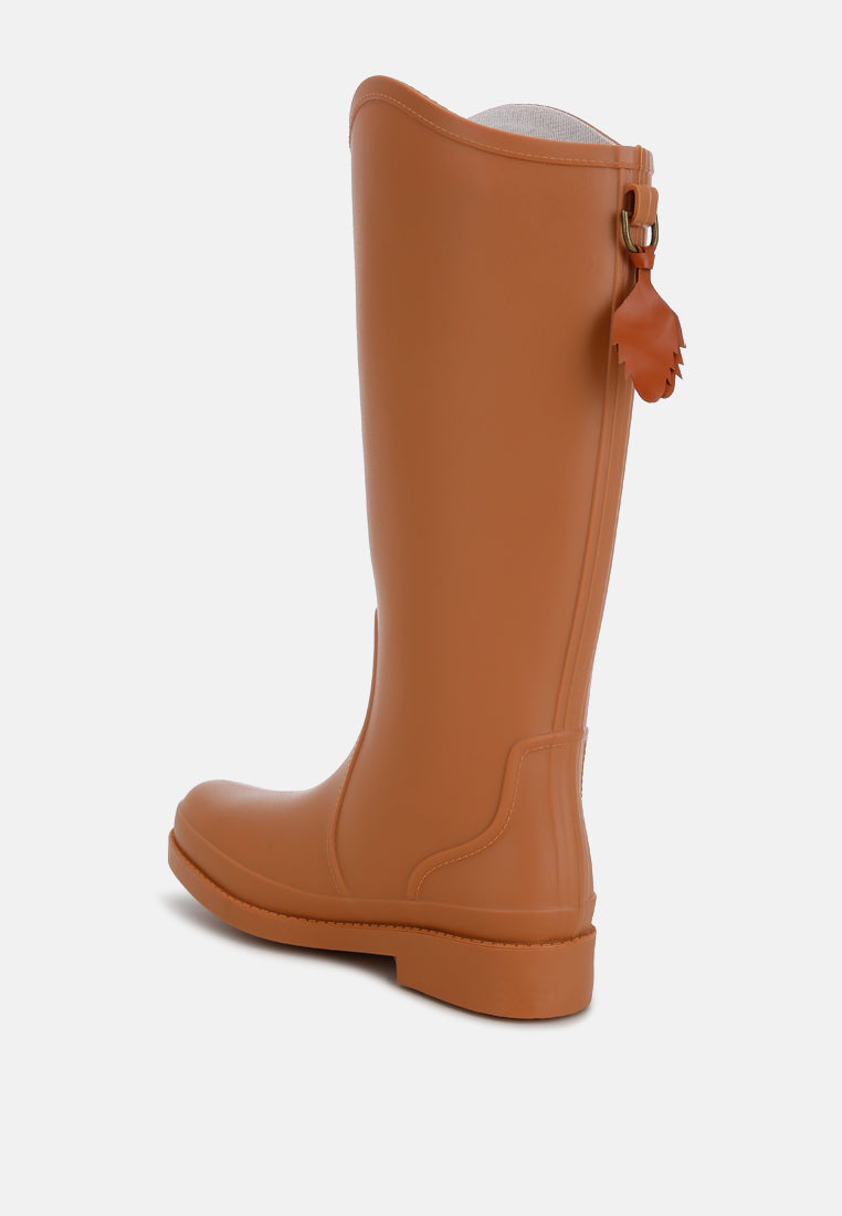 Indiana Charm Detail Calf Boots-3