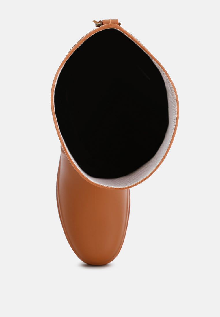 Indiana Charm Detail Calf Boots-4