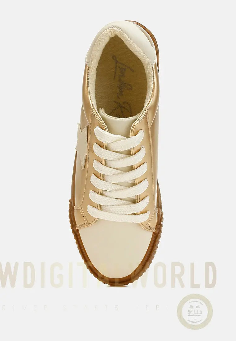 Jumping jacks Metallic Faux Leather Star Sneakers London Rag
