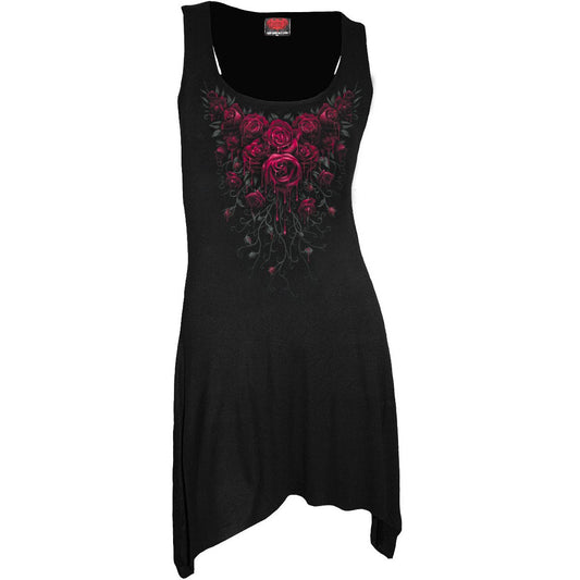 BLOOD ROSE - Goth Bottom Camisole Dress Black Black Jasper