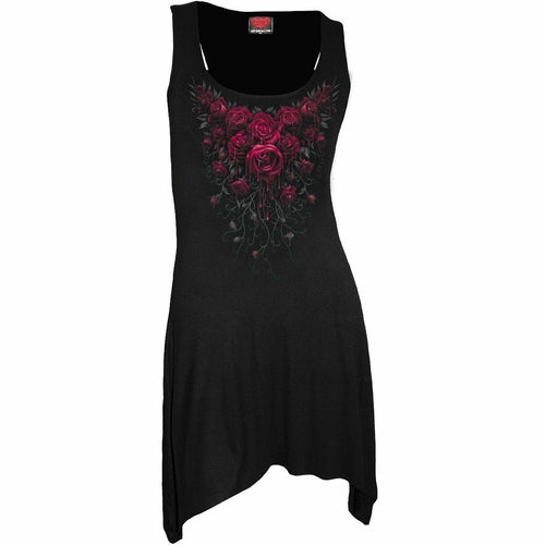 BLOOD ROSE - Goth Bottom Camisole Dress Black Black Jasper