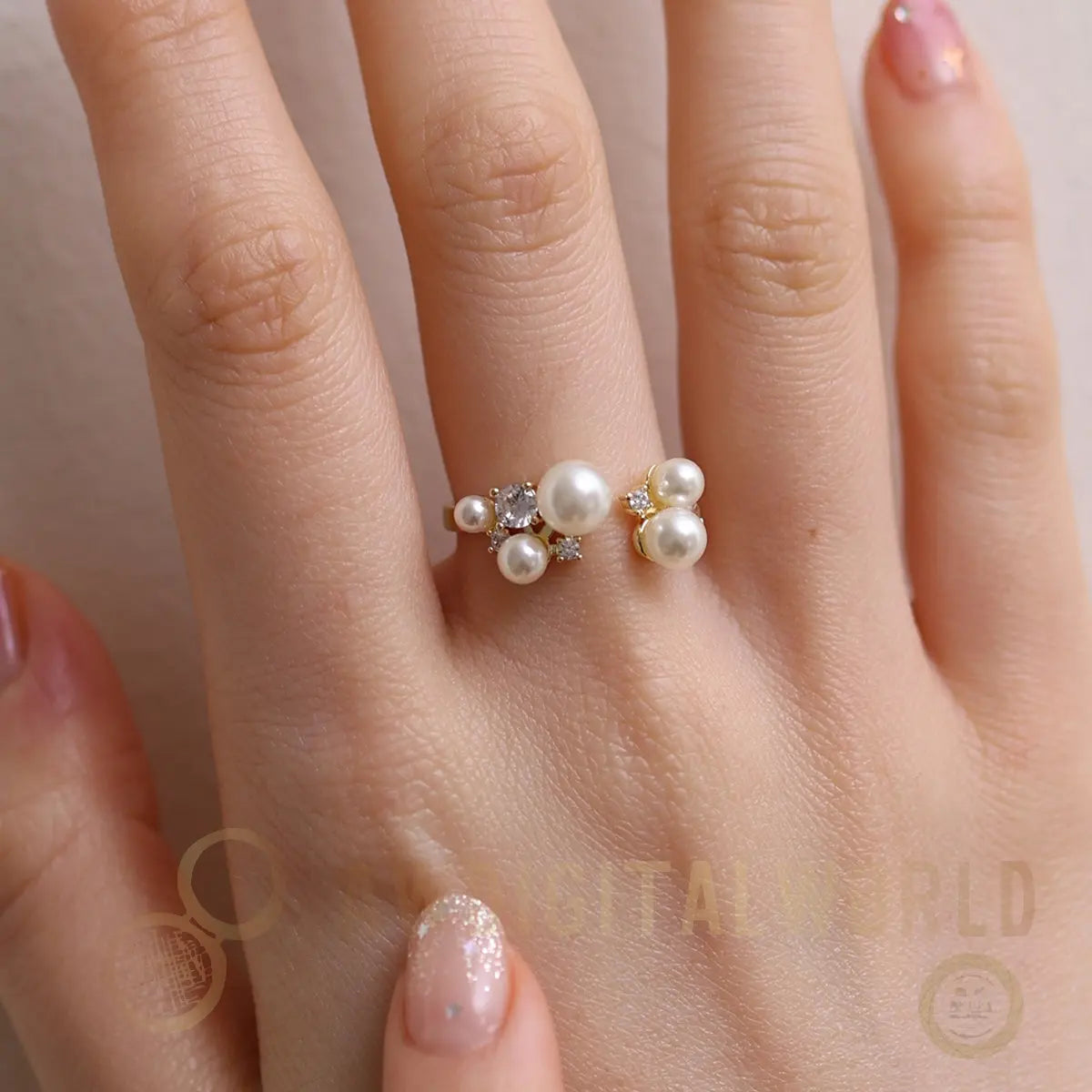Pearl cubic ring Nabi London