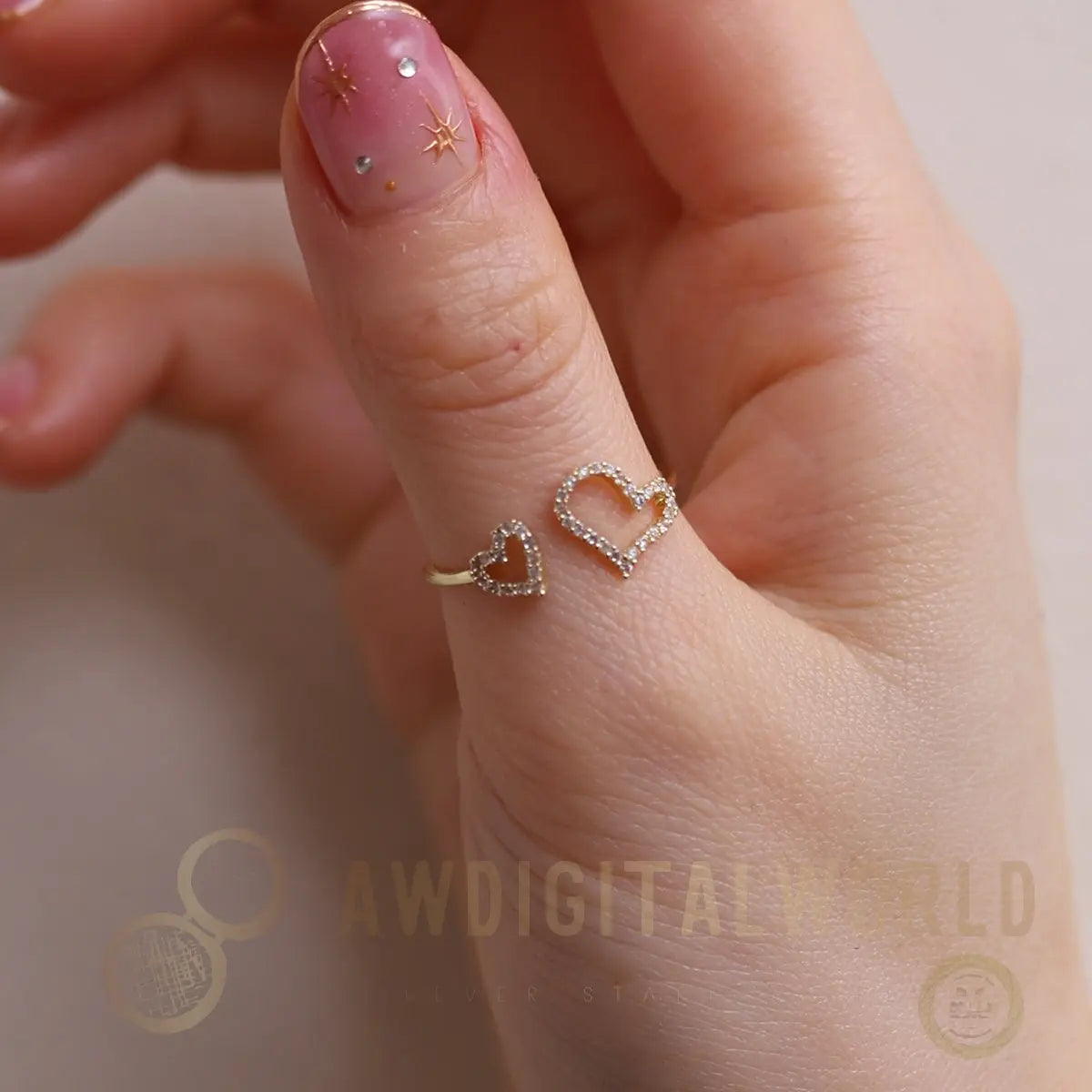 Double hearts ring Nabi London