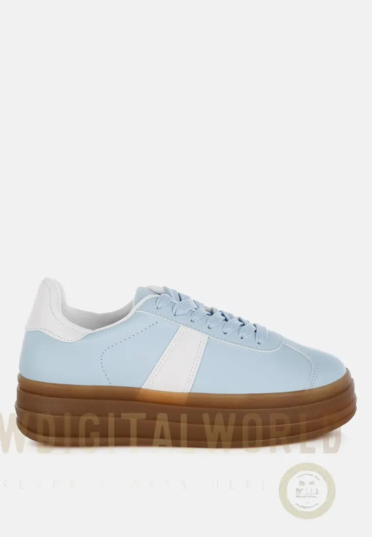 Knockout Faux Leather Lace-Up Sneakers London Rag