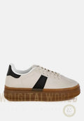 Knockout Faux Leather Lace-Up Sneakers London Rag