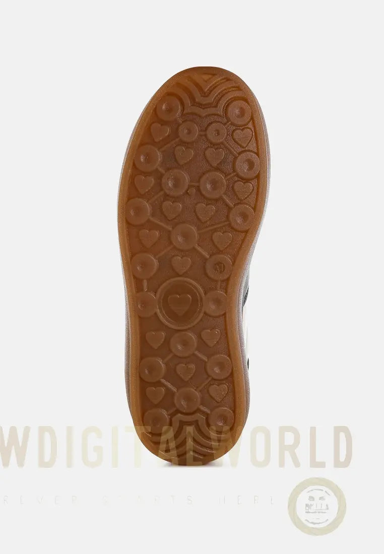 Knockout Faux Leather Lace-Up Sneakers London Rag