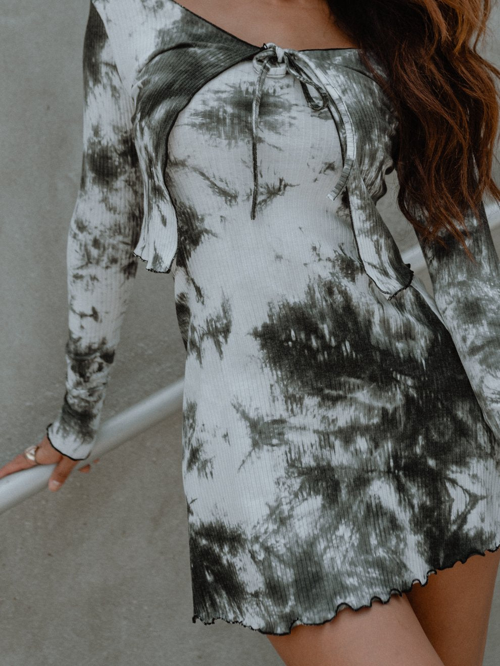 Picnic in the Park Dress and Cardigan Set Azure Thanatos