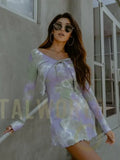 Picnic in the Park Dress and Cardigan Set Azure Thanatos