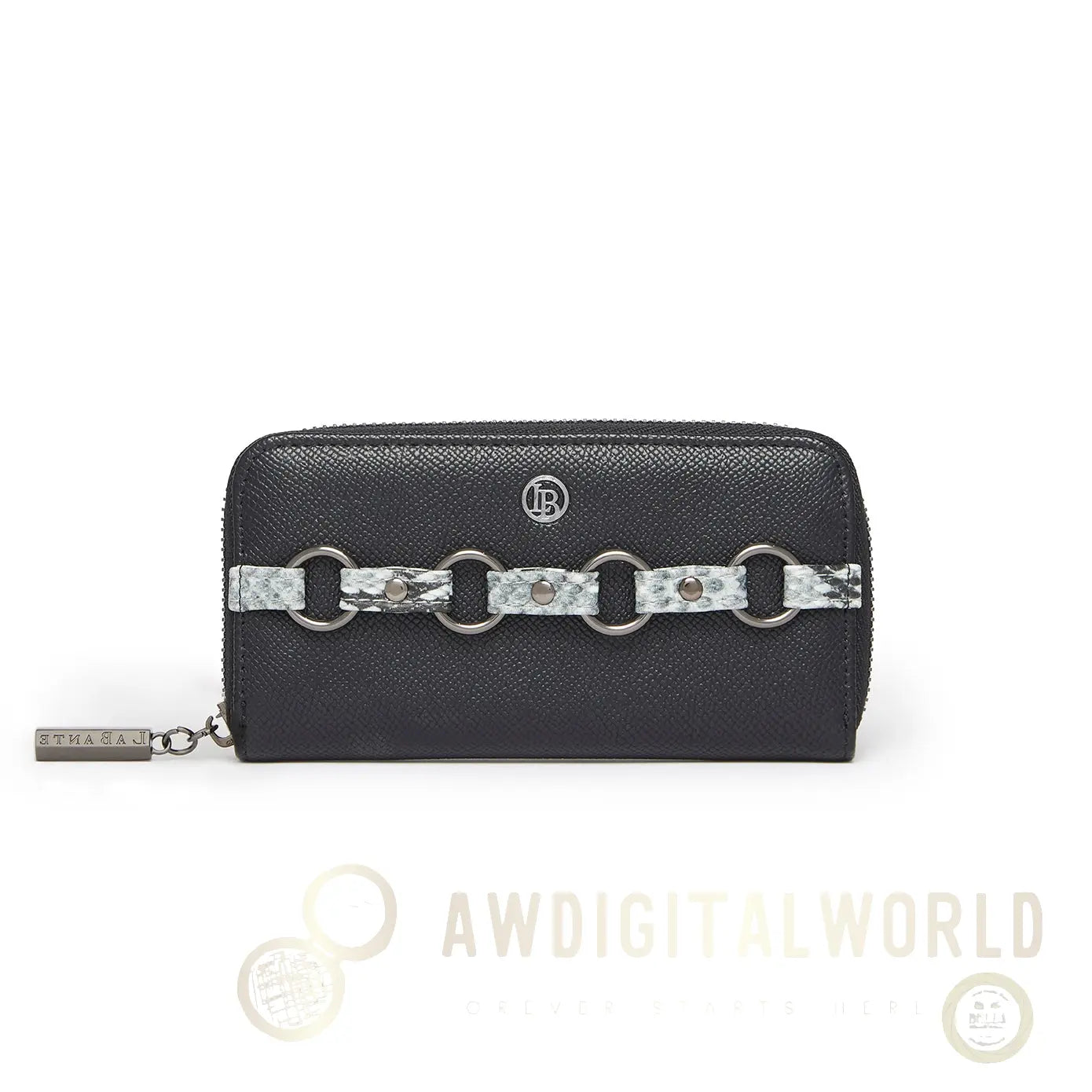 Ellen Black Vegan Zip Around Wallet-0