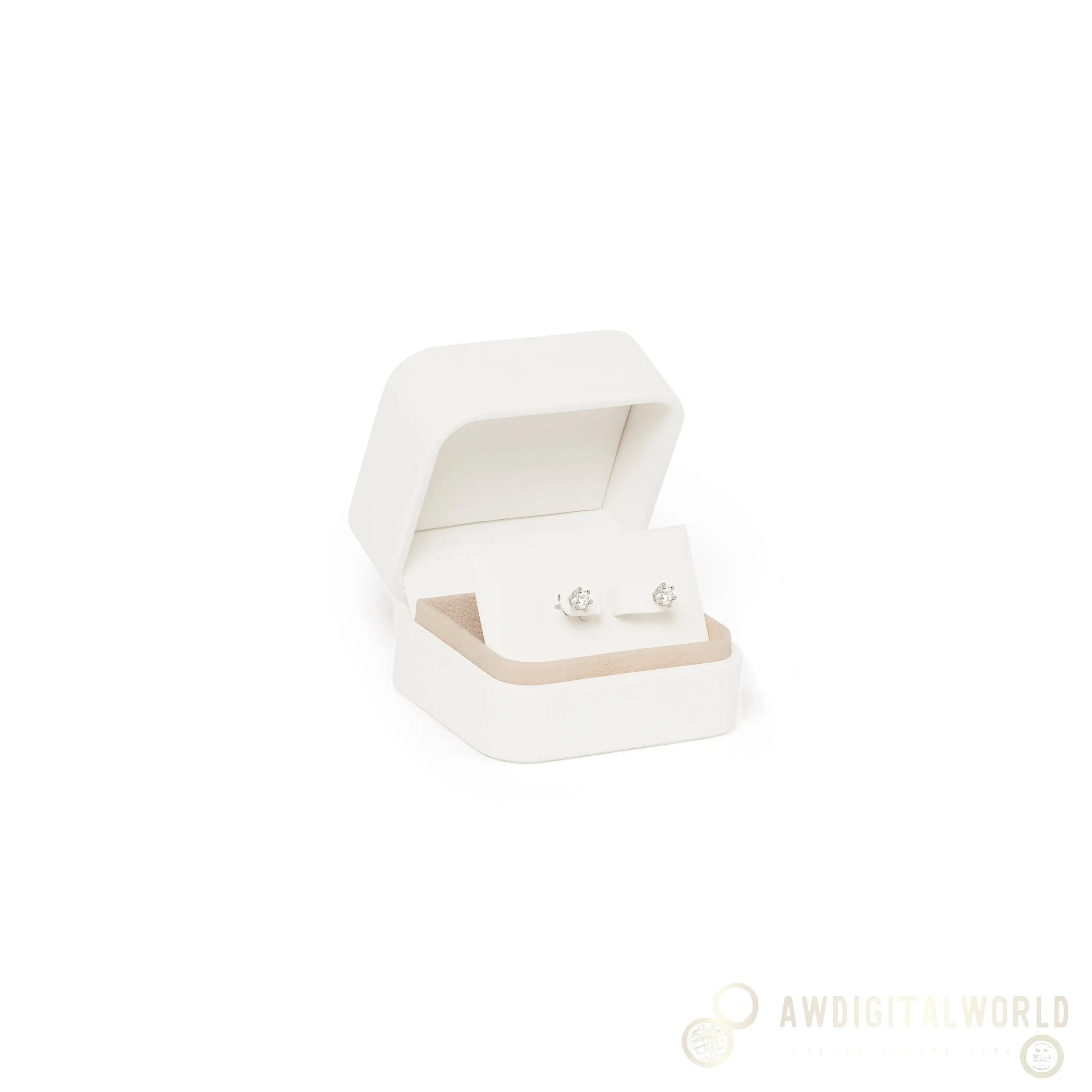 Moissanite Solitaire Diamond Earrings-1