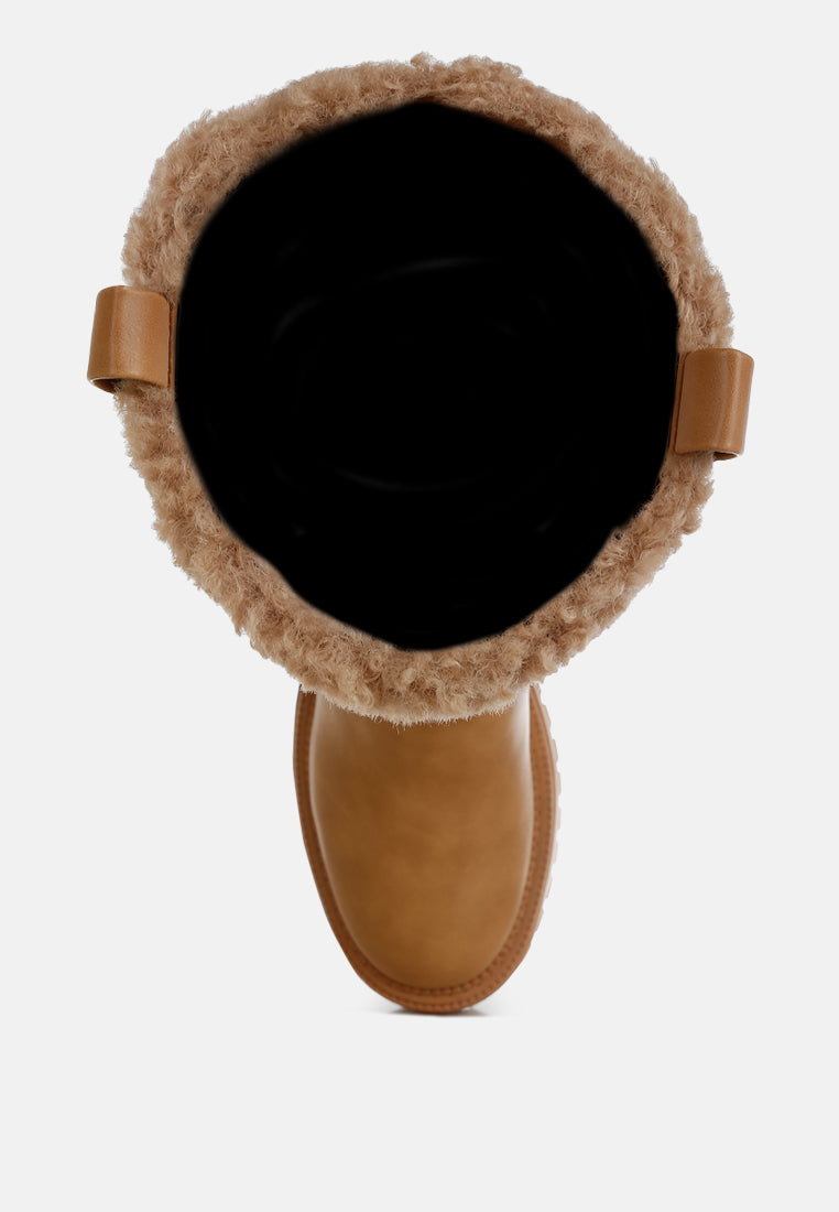 Lapland Fur Detail Calf Length Boots-3