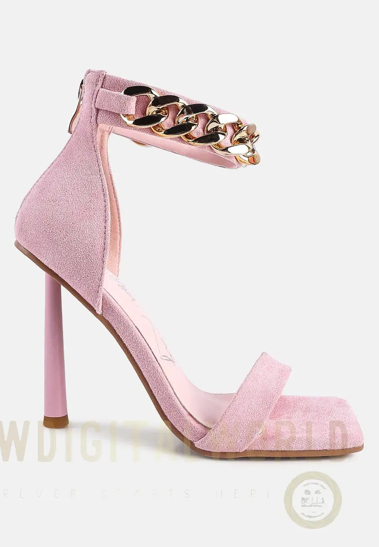 Last Sip Micro Suede High Heel Sandals London Rag