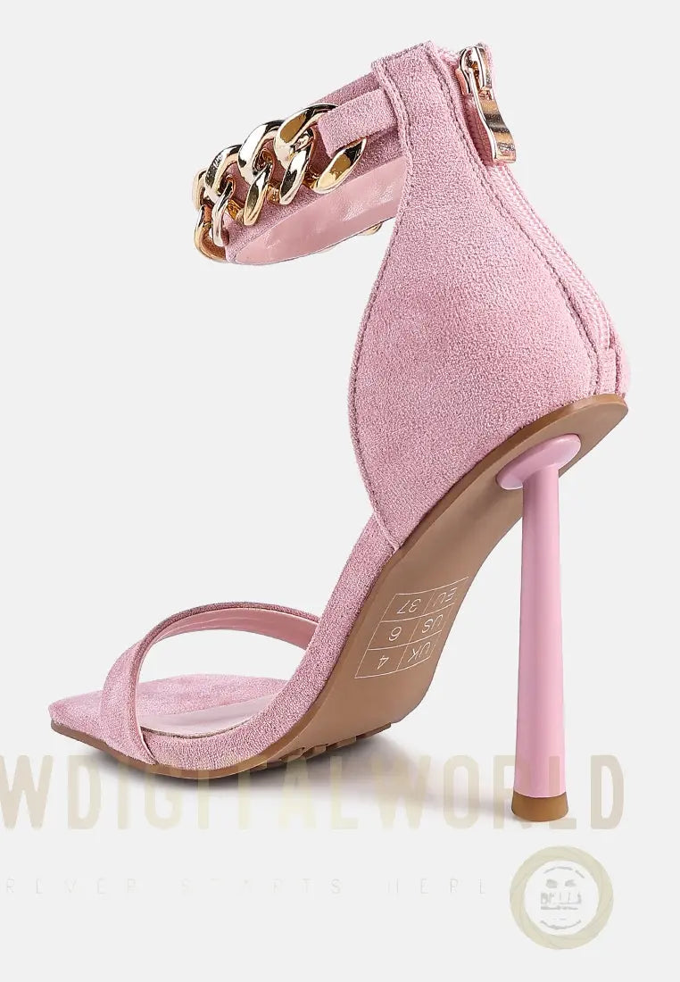Last Sip Micro Suede High Heel Sandals London Rag