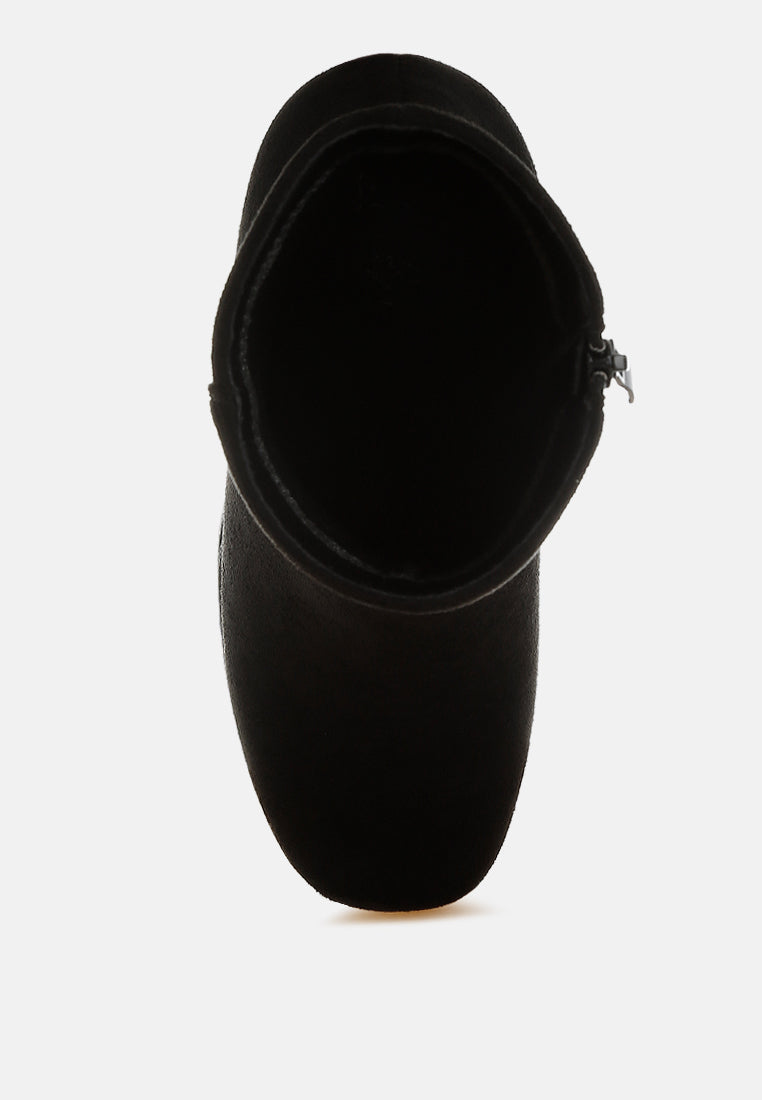 Maltese Soft Microfiber Block Heel Boots-4