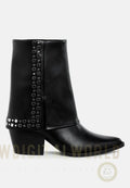 Mariachi Stud Embellished Foldover Boots-0