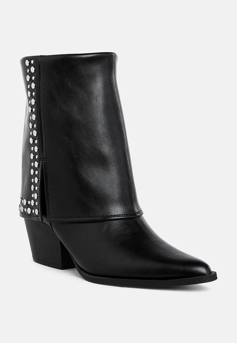 Mariachi Stud Embellished Foldover Boots-1