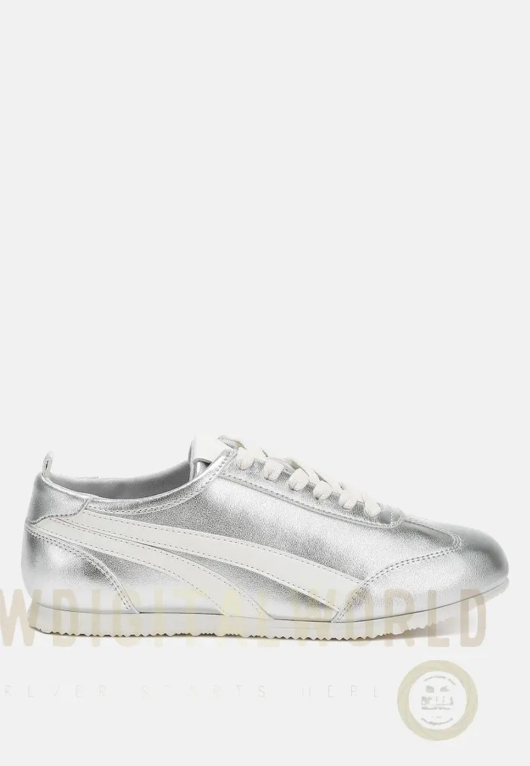 Montek Metallic Lace-Up Sneakers London Rag