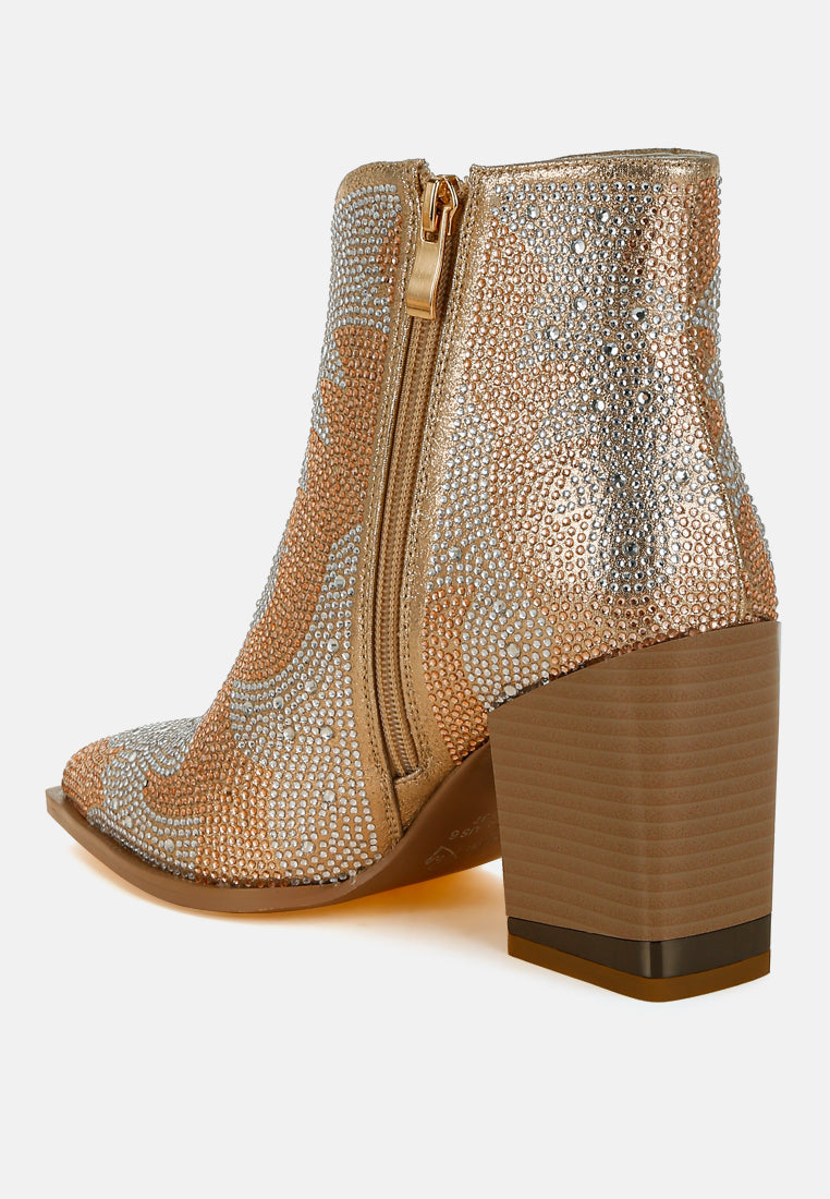 Mugler Rhinestones Embellished Ankle Boots-3