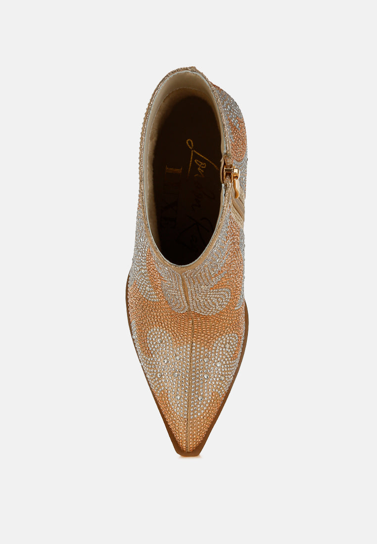 Mugler Rhinestones Embellished Ankle Boots-4