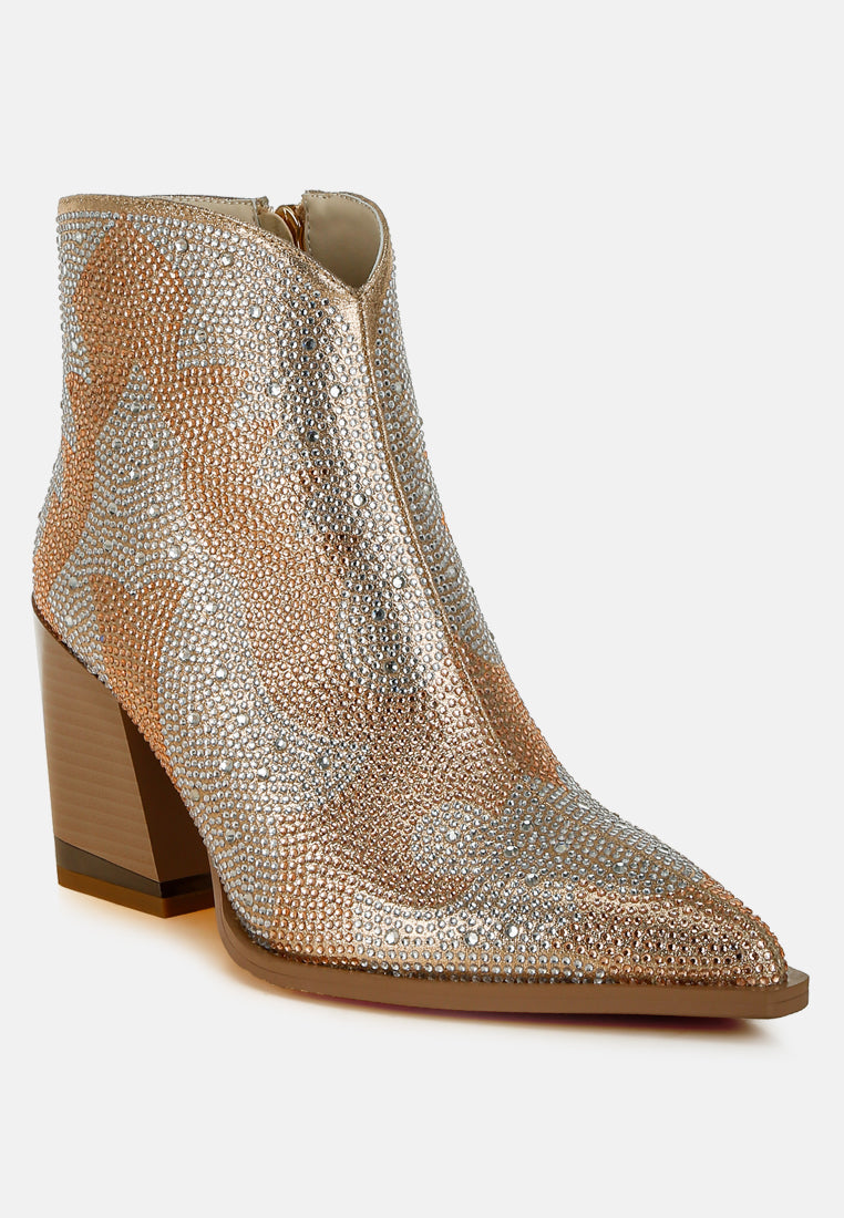 Mugler Rhinestones Embellished Ankle Boots-2