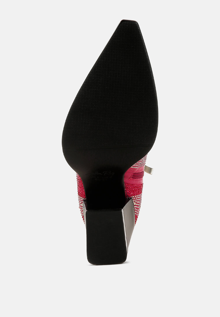 Mugler Rhinestones Embellished Ankle Boots-1