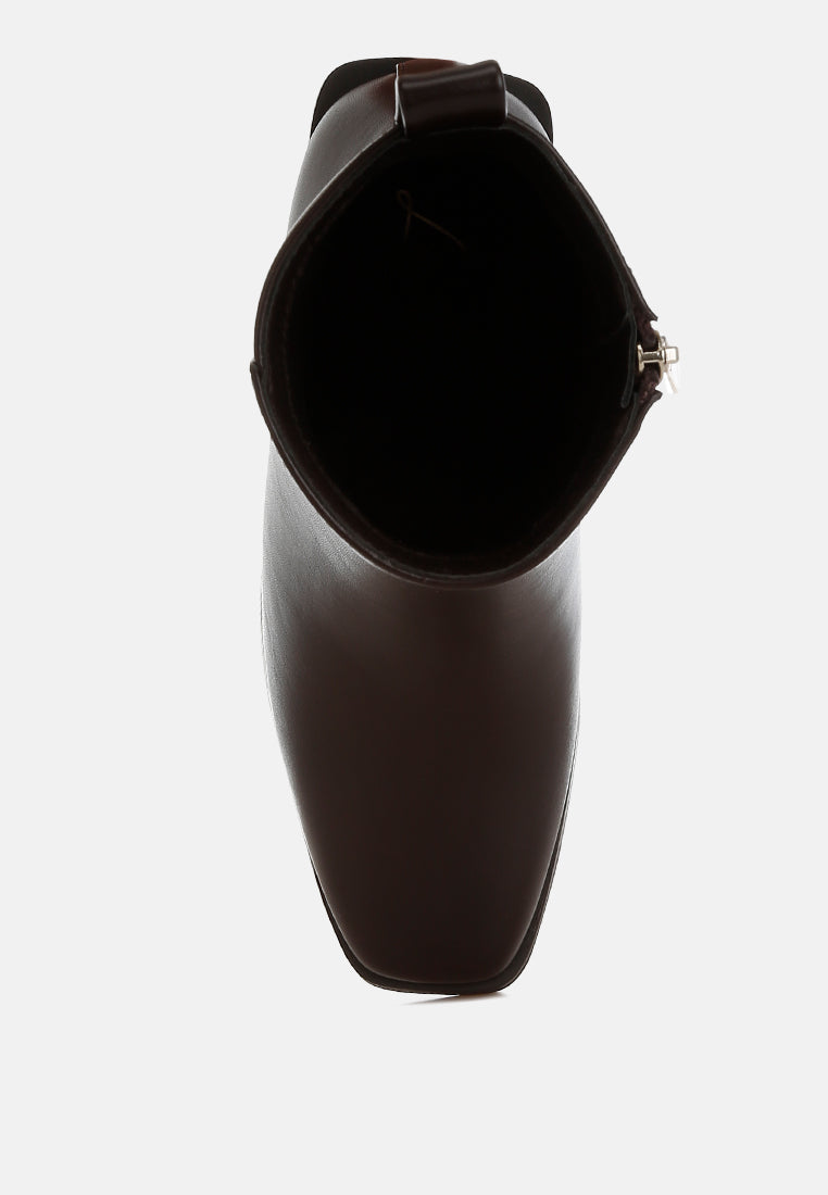 Muskox Square Toe Faux Leather Boots-3