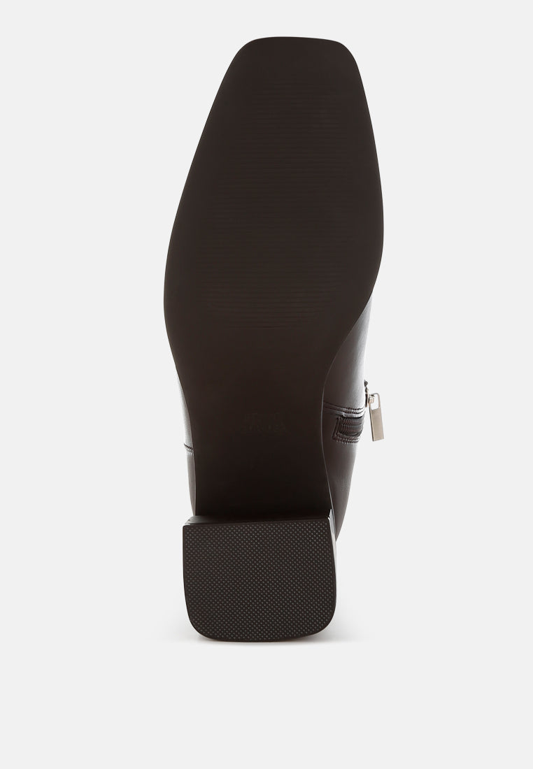 Muskox Square Toe Faux Leather Boots-4