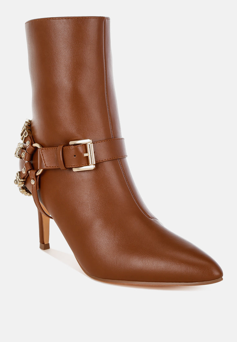 Nicene Harness Detail Stiletto Boots-1