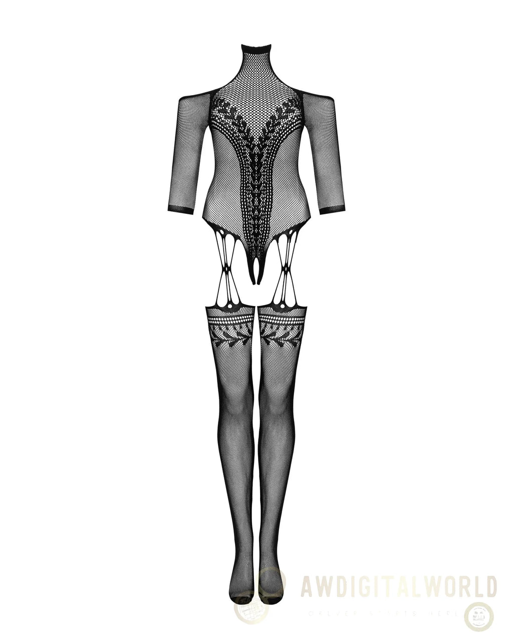 Sexy Crotchless Fishnet Bodystocking Obsessive Elegance-2