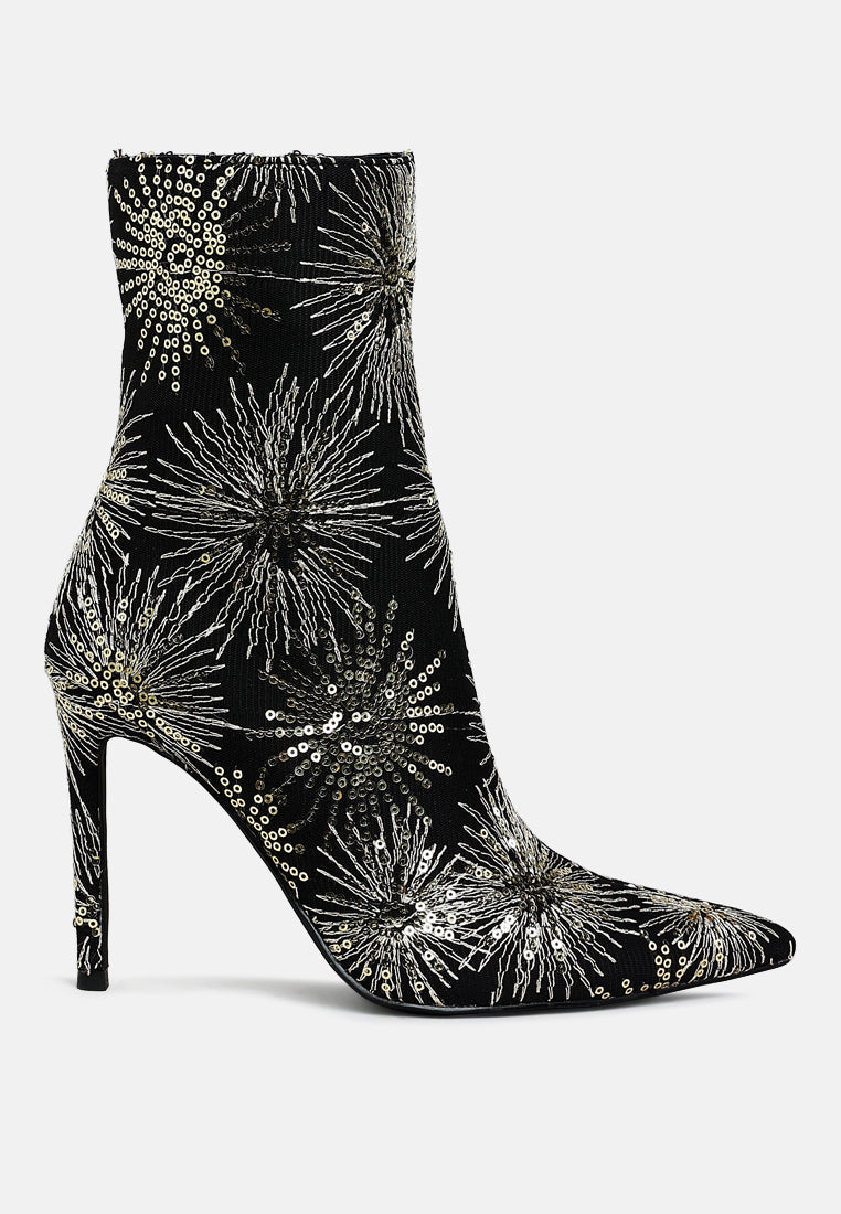 Oleander Sequin Embellished Stiletto Boots-5