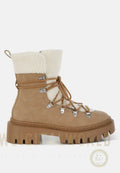 Omul Fleece & Faux Leather Boots-0