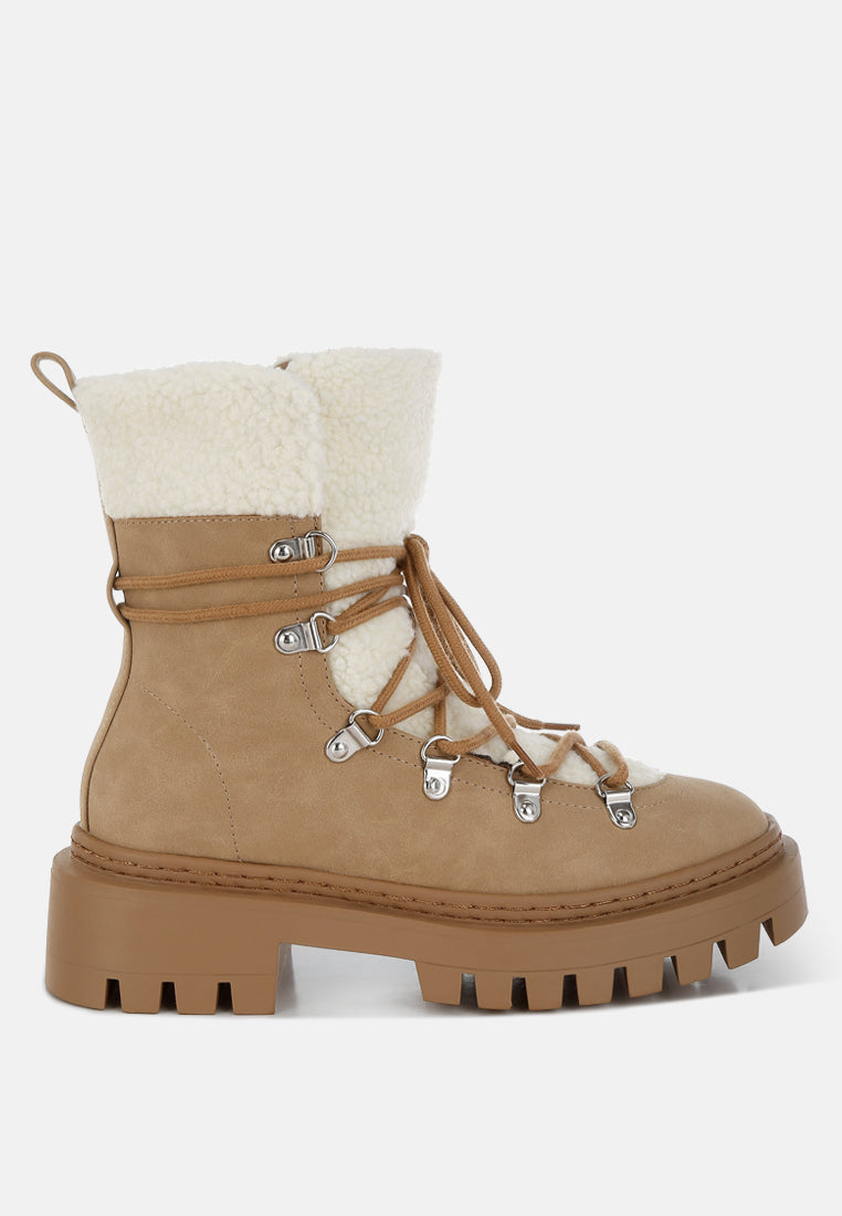 Omul Fleece & Faux Leather Boots-0