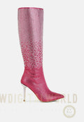 Orymple Shiny Rhinestone Studded Calf Boots London Rag