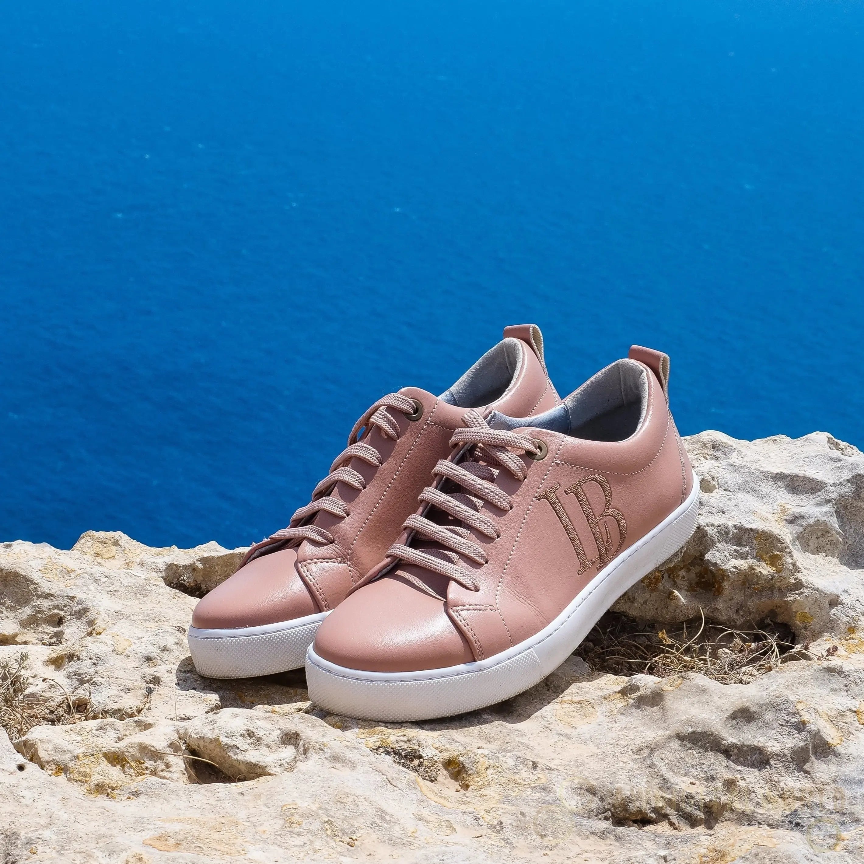 LB Nude Apple Leather aSneakers for Women LaBante London