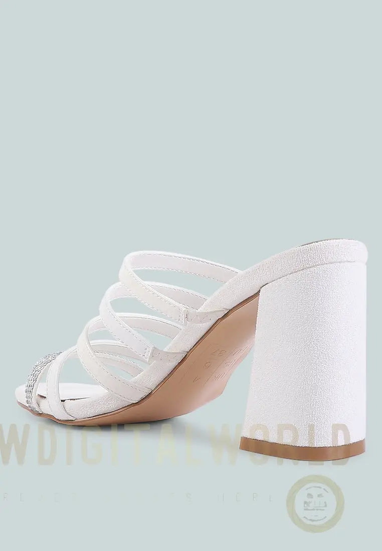 Peaches Strapped Rhinestone Embellished Sandals London Rag