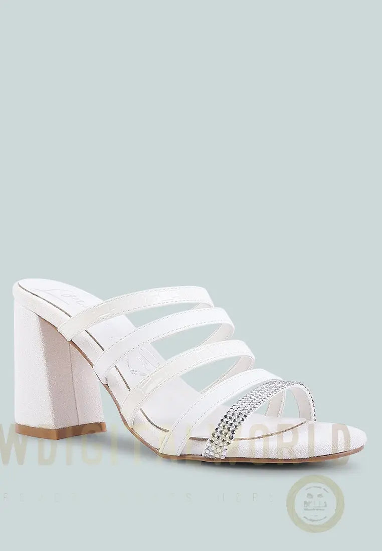 Peaches Strapped Rhinestone Embellished Sandals London Rag