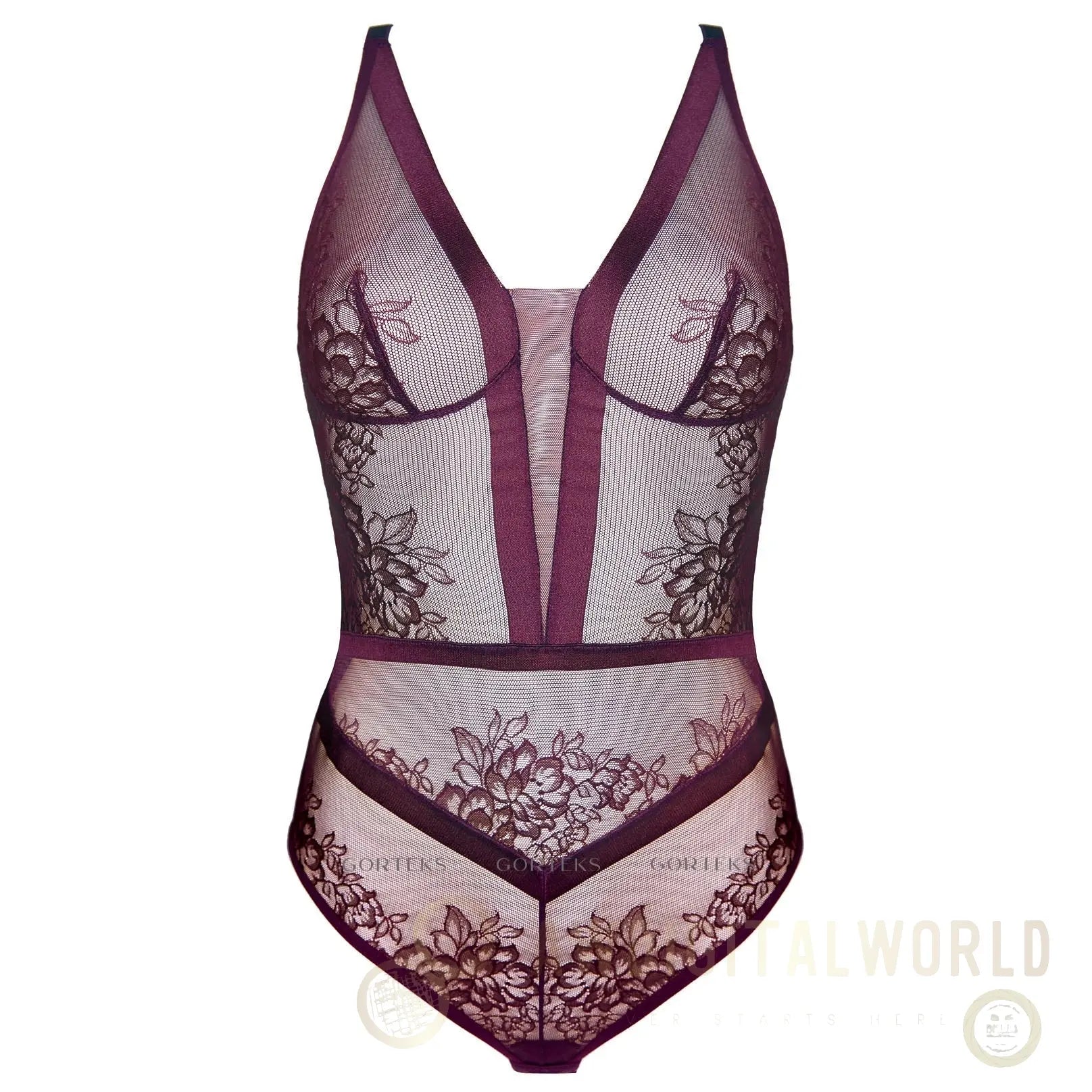 Sheer Lace Body Gorteks Porto Aubergine-4