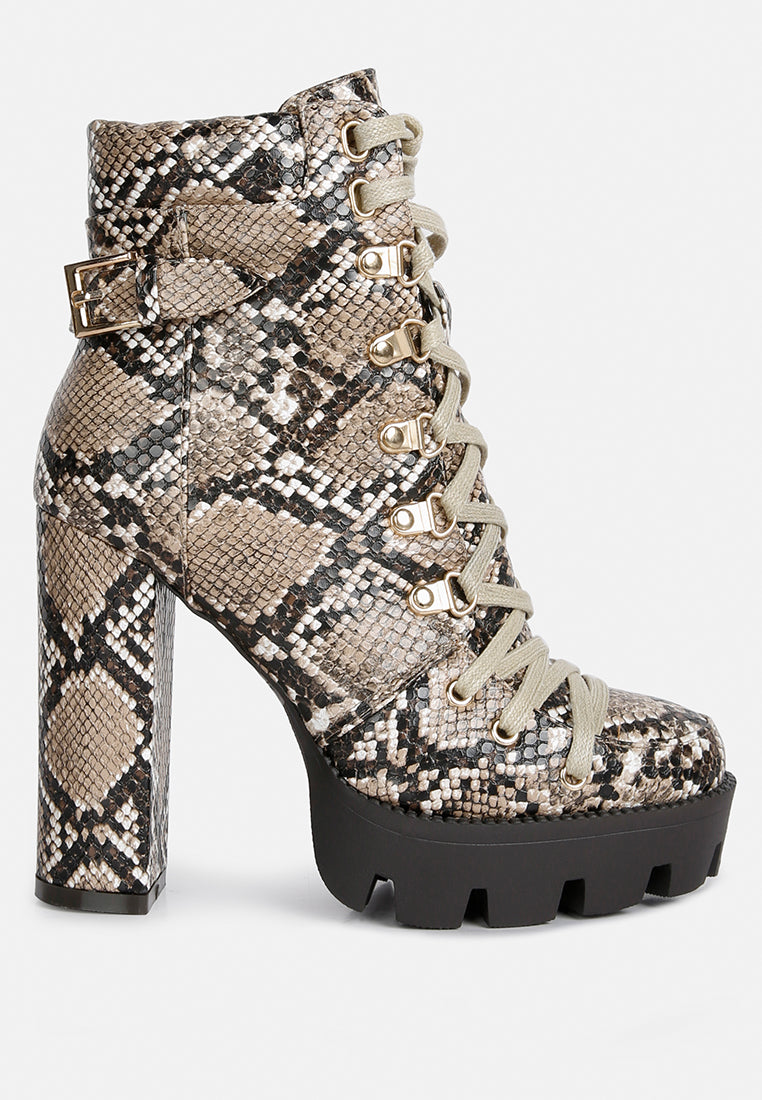 Palmetto Snake Skin Ankle Boots London Rag