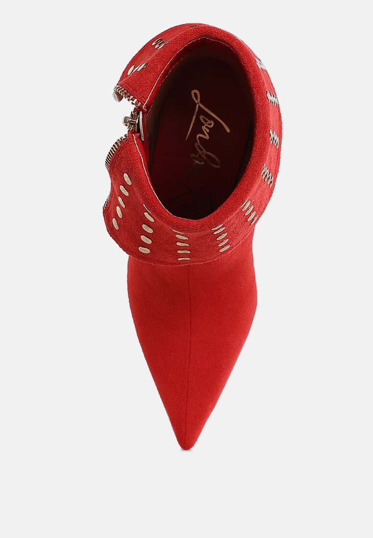 Piccini Stud Embellished Foldover Boots-3